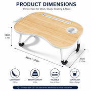 Mesa Auxiliar Plegable para Portátil - Escritorio de Cama y Sofá con Altura Ajustable