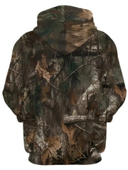 Capucha de Camuflaje 3D de Hojas de Bosque - Pulóver Unisex Estilo Urbano").