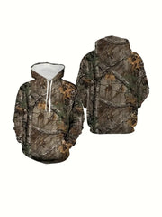 Capucha de Camuflaje 3D de Hojas de Bosque - Pulóver Unisex Estilo Urbano").