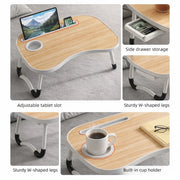 Mesa Auxiliar Plegable para Portátil - Escritorio de Cama y Sofá con Altura Ajustable