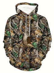 Capucha de Camuflaje 3D de Hojas de Bosque - Pulóver Unisex Estilo Urbano").