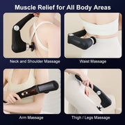 Pistola de Masaje Muscular Ergonómica con Mango Ajustable y Terapia de Frío/Calor