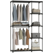 HOMCOM Armario de Tela Modulable con Barra para Colgar y Estantes - 111x43x185 cm