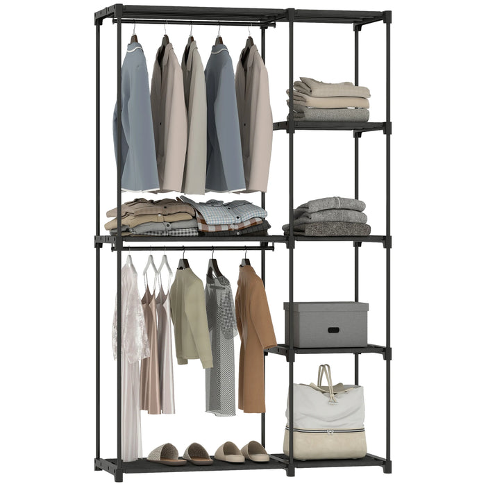 HOMCOM Armario de Tela Modulable con Barra para Colgar y Estantes - 111x43x185 cm