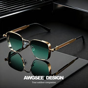 Gafas de Sol Cuadradas Vintage Metalizadas • Lentes Retro Grunge Unisex Estilo Urbano.