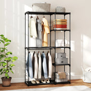 HOMCOM Armario de Tela Modulable con Barra para Colgar y Estantes - 111x43x185 cm