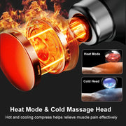 Pistola de Masaje Muscular Ergonómica con Mango Ajustable y Terapia de Frío/Calor