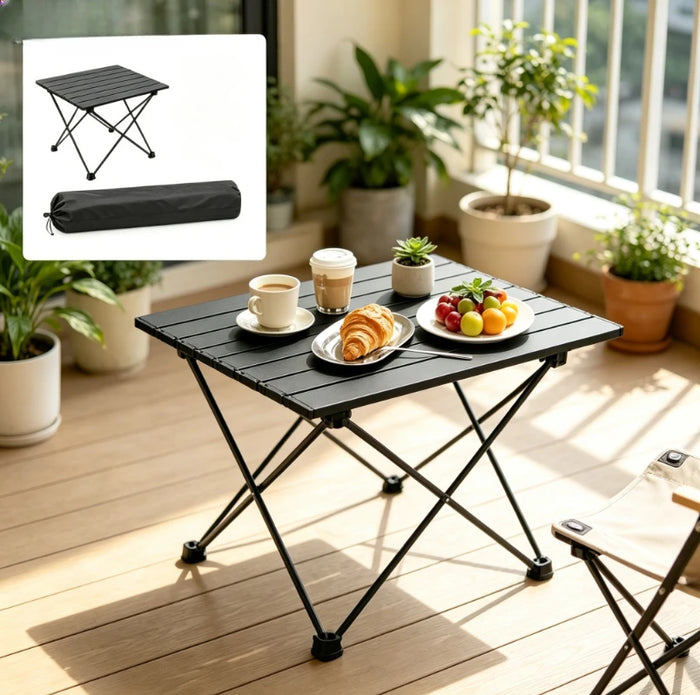 Mesa de Camping Plegable y Portátil - Mini Mesa de Aluminio Ligera para Picnic y Playa