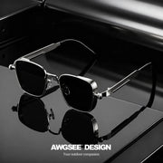 Gafas de Sol Cuadradas Vintage Metalizadas • Lentes Retro Grunge Unisex Estilo Urbano.