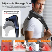 Pistola de Masaje Muscular Ergonómica con Mango Ajustable y Terapia de Frío/Calor