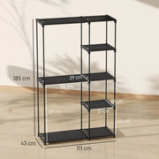 HOMCOM Armario de Tela Modulable con Barra para Colgar y Estantes - 111x43x185 cm