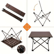 Mesa de Camping Plegable y Portátil - Mini Mesa de Aluminio Ligera para Picnic y Playa